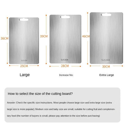 Cutting Board Stainless Steel Non-Porous Non-Slip Surface