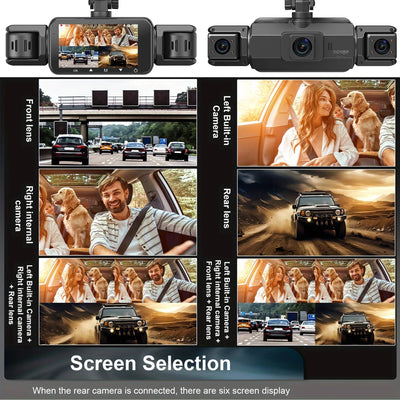 Dash Cam 4-Channel Infrared Night Vision WiFi App Viewing