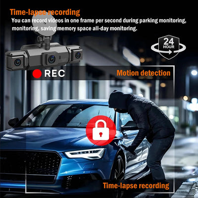 Dash Cam 4-Channel Infrared Night Vision WiFi App Viewing