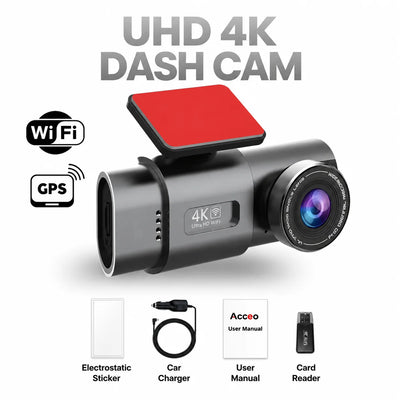 Dash Cam Dual-Lens 4K Front & Full HD Rear