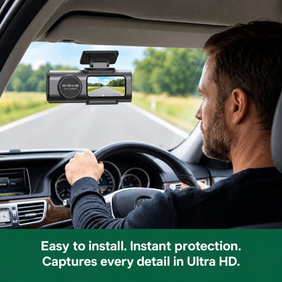 Dash Cam Dual-Lens 4K Front & Full HD Rear