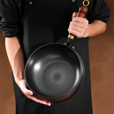 Deep Frying Pan Glass Lid & Long Handle