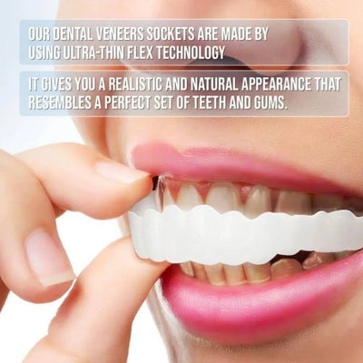 Dental Veneers Clip-On Upper & Lower Set with Silicone Fit