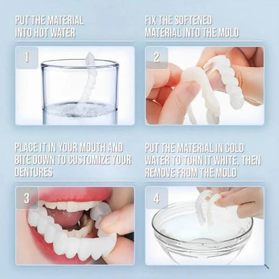 Dental Veneers Clip-On Upper & Lower Set with Silicone Fit