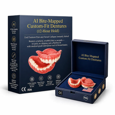 Denture Set Custom-Fit AI Bite Mapping 12-Hour Hold