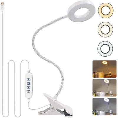 Desk Lamp Clamp-On 360° Gooseneck USB-Powered LED
