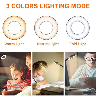 Desk Lamp Clamp-On 360° Gooseneck USB-Powered LED