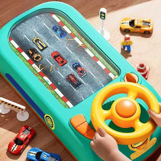 Desktop Race Track Toy Battery-Powered With Cars