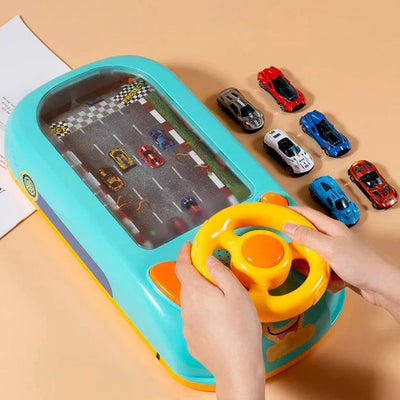 Desktop Race Track Toy Battery-Powered With Cars