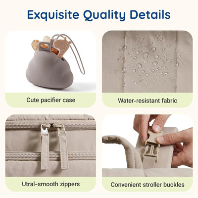 Diaper Backpack Insulated Bottle Pockets Divided Interior Stroller Loops
