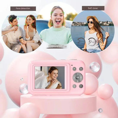 Digital Camera Vintage Style One-Click Capture 1080p