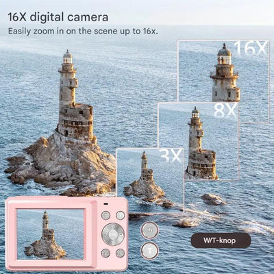 Digital Camera Vintage Style One-Click Capture 1080p