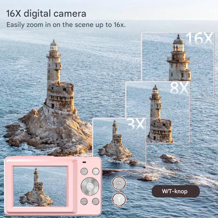 Digital Camera Vintage Style One-Click Capture 1080p