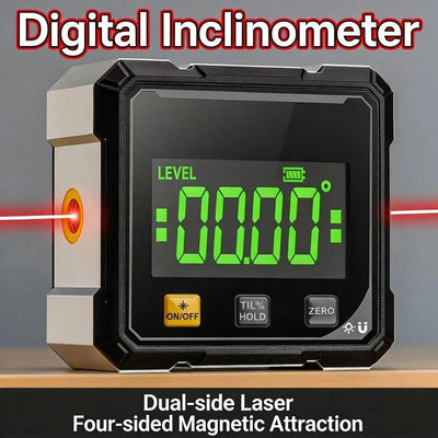 Digital Laser Angle Meter 0.2° Accuracy Magnetic Base