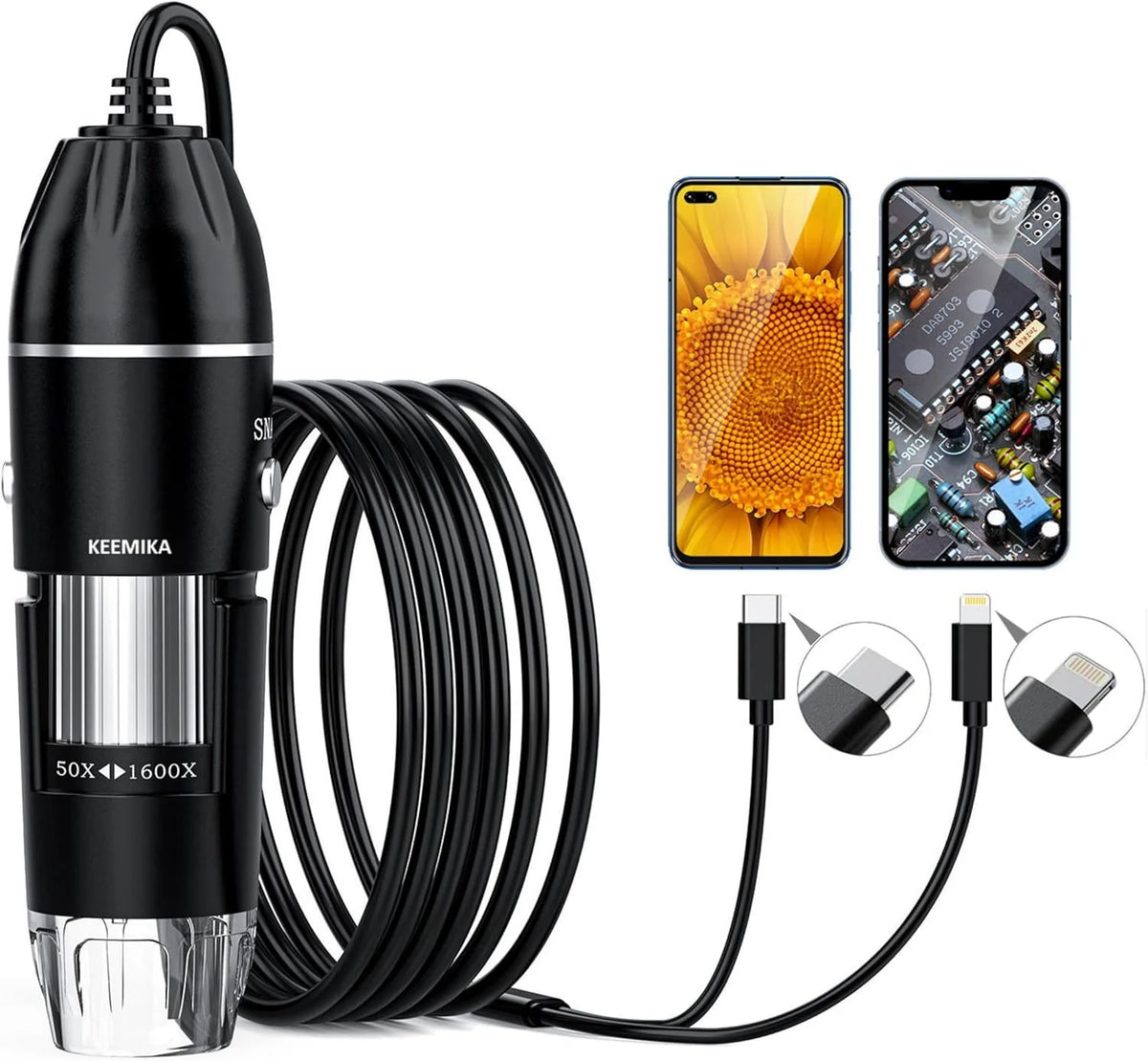 Digital Microscope 1600x Magnification USB-Powered