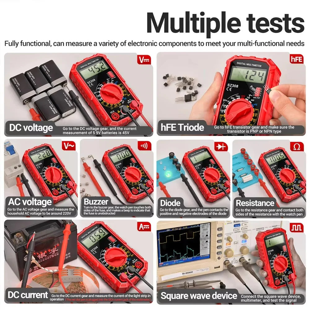 Digital Multimeter AC/DC Voltage Continuity & Diode Testing
