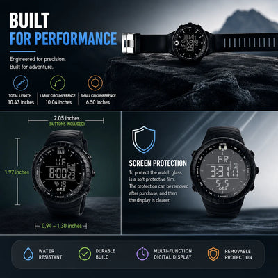 Digital Sports Watch Shockproof & Water-Resistant LED Backlight