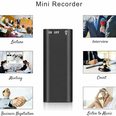 Digital Voice Recorder One-Touch Lavalier Microphone Long Battery Life