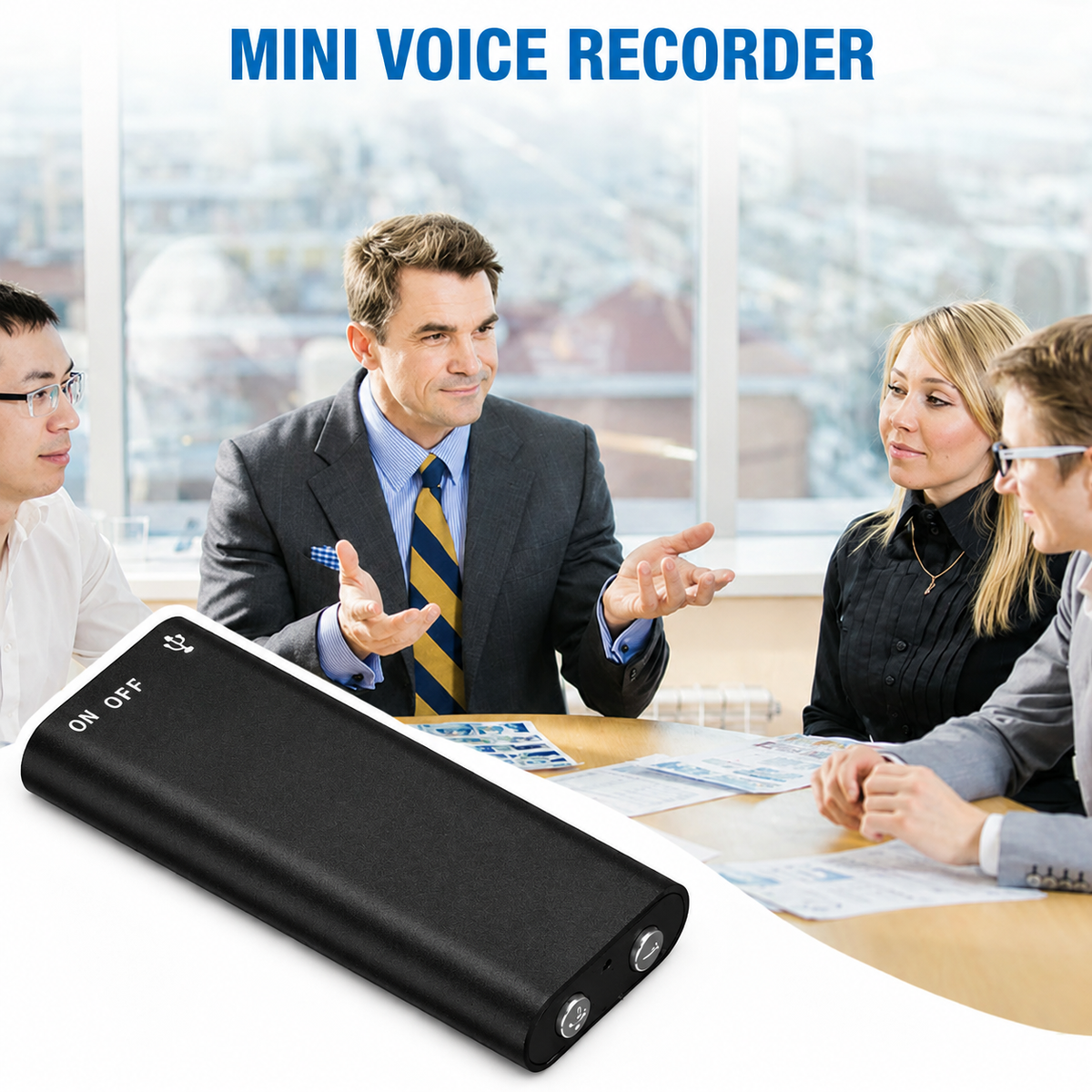 Digital Voice Recorder One-Touch Lavalier Microphone Long Battery Life