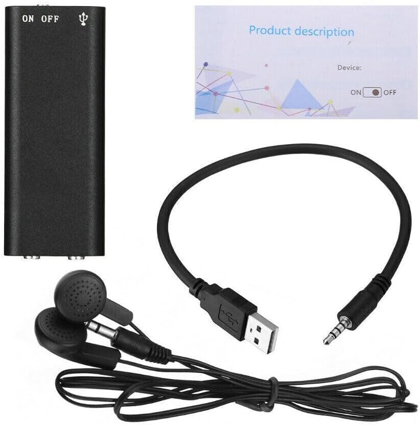 Digital Voice Recorder One-Touch Lavalier Microphone Long Battery Life