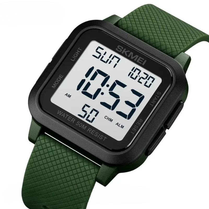 Digital Watch Large Display Silicone Strap & Water-Resistant