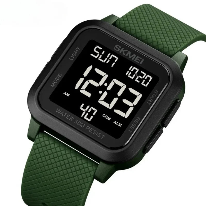 Digital Watch Large Display Silicone Strap & Water-Resistant