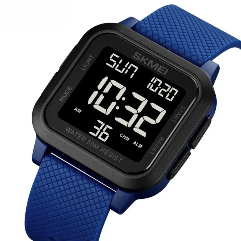 Digital Watch Large Display Silicone Strap & Water-Resistant