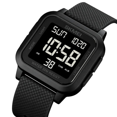 Digital Watch Large Display Silicone Strap & Water-Resistant