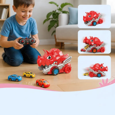 Dinosaur Truck Remote Control Swallowing Function Includes Cars