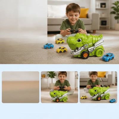 Dinosaur Truck Remote Control Swallowing Function Includes Cars