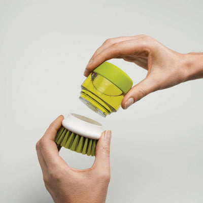 Dish Brush Integrated Detergent Dispenser Scratch-Resistant Bristles Drip Stand