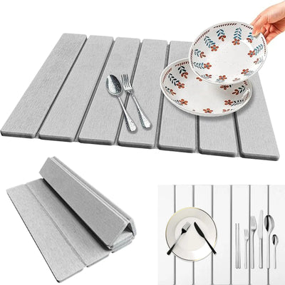 Dish Drying Mat Diatomite Foldable Nonslip Base