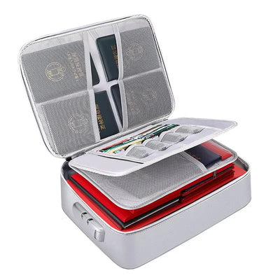 Document Organizer Fire-Resistant & Waterproof Multiple Compartments