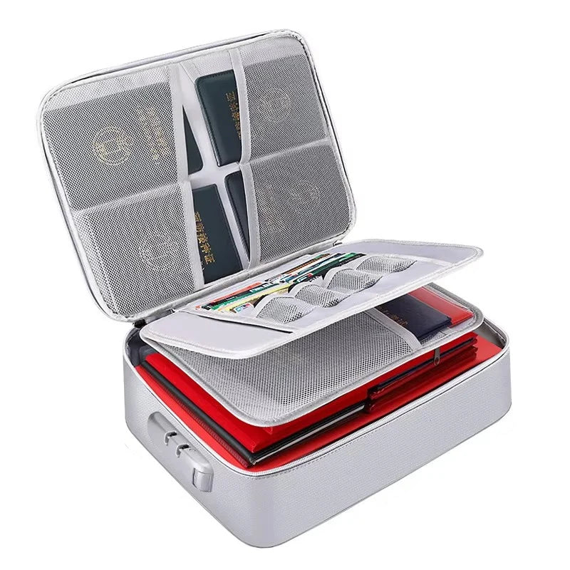 Document Organizer Fire-Resistant & Waterproof Multiple Compartments
