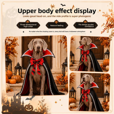 Dog Cape Stand-Up Collar Breathable Polyester & Adjustable Straps