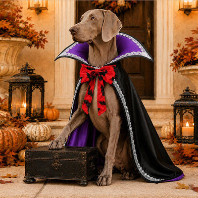 Dog Cape Stand-Up Collar Breathable Polyester & Adjustable Straps