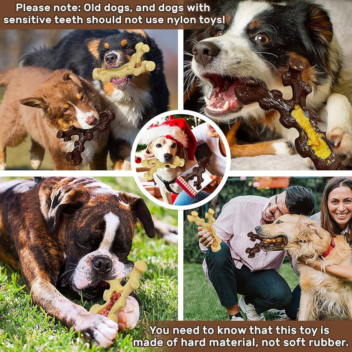 Dog Chew Toys Heavy-Duty Nylon Textured Grooves