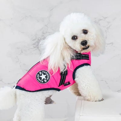 Dog Jacket Wind- & Water-Repellent Integrated Harness Reflective Strips