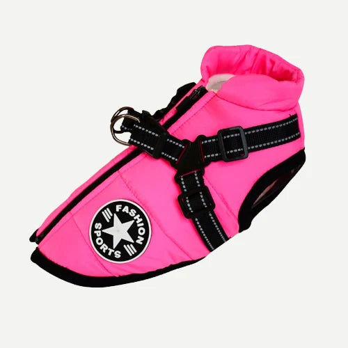 Dog Jacket Wind- & Water-Repellent Integrated Harness Reflective Strips