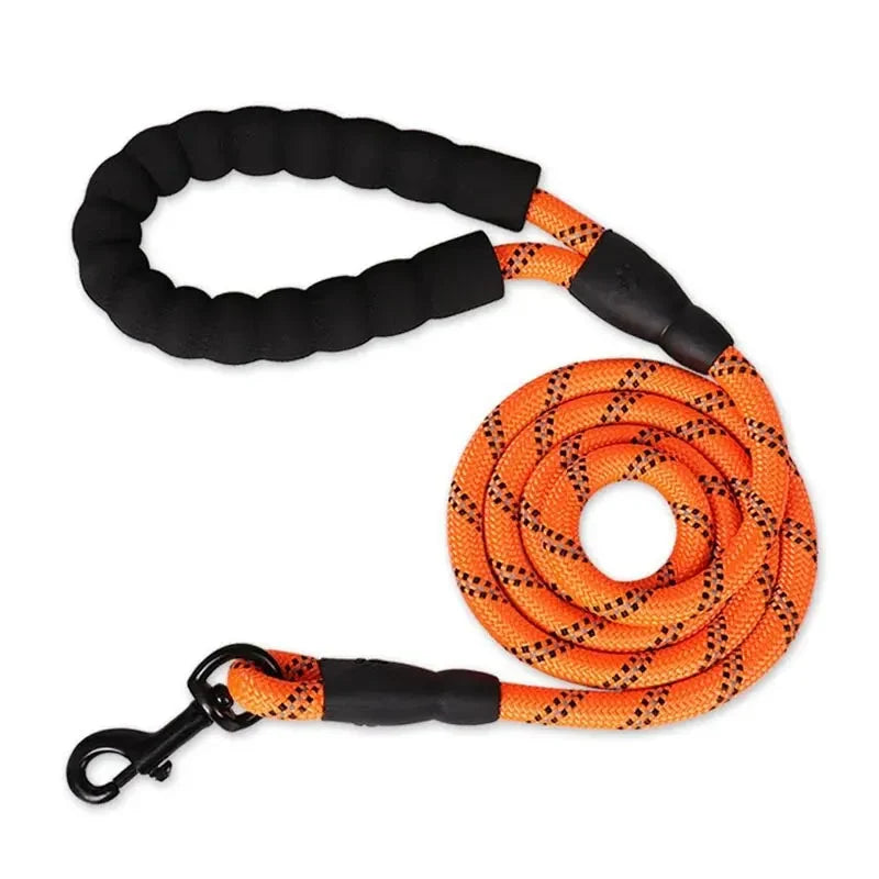 Dog Leash Reflective Padded Handle Double Rope Construction
