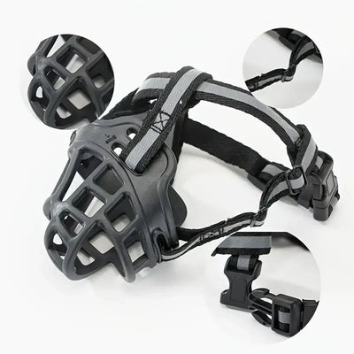 Dog Muzzle Breathable Mesh Adjustable Straps for Panting