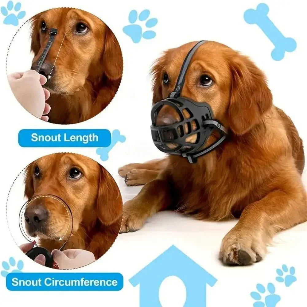 Dog Muzzle Breathable Mesh Adjustable Straps for Panting