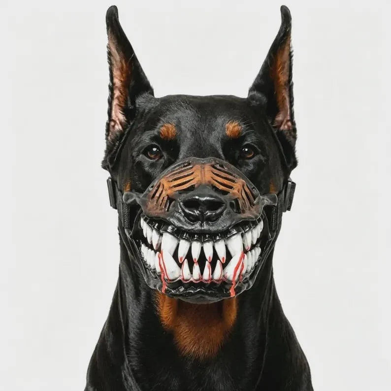 Dog Muzzle Silicone Open-Frame Monster Teeth