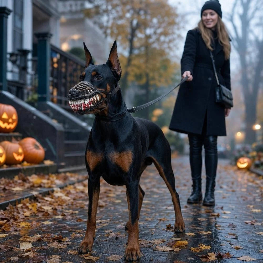 Dog Muzzle Silicone Open-Frame Monster Teeth