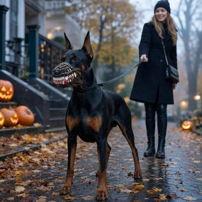 Dog Muzzle Silicone Open-Frame Monster Teeth
