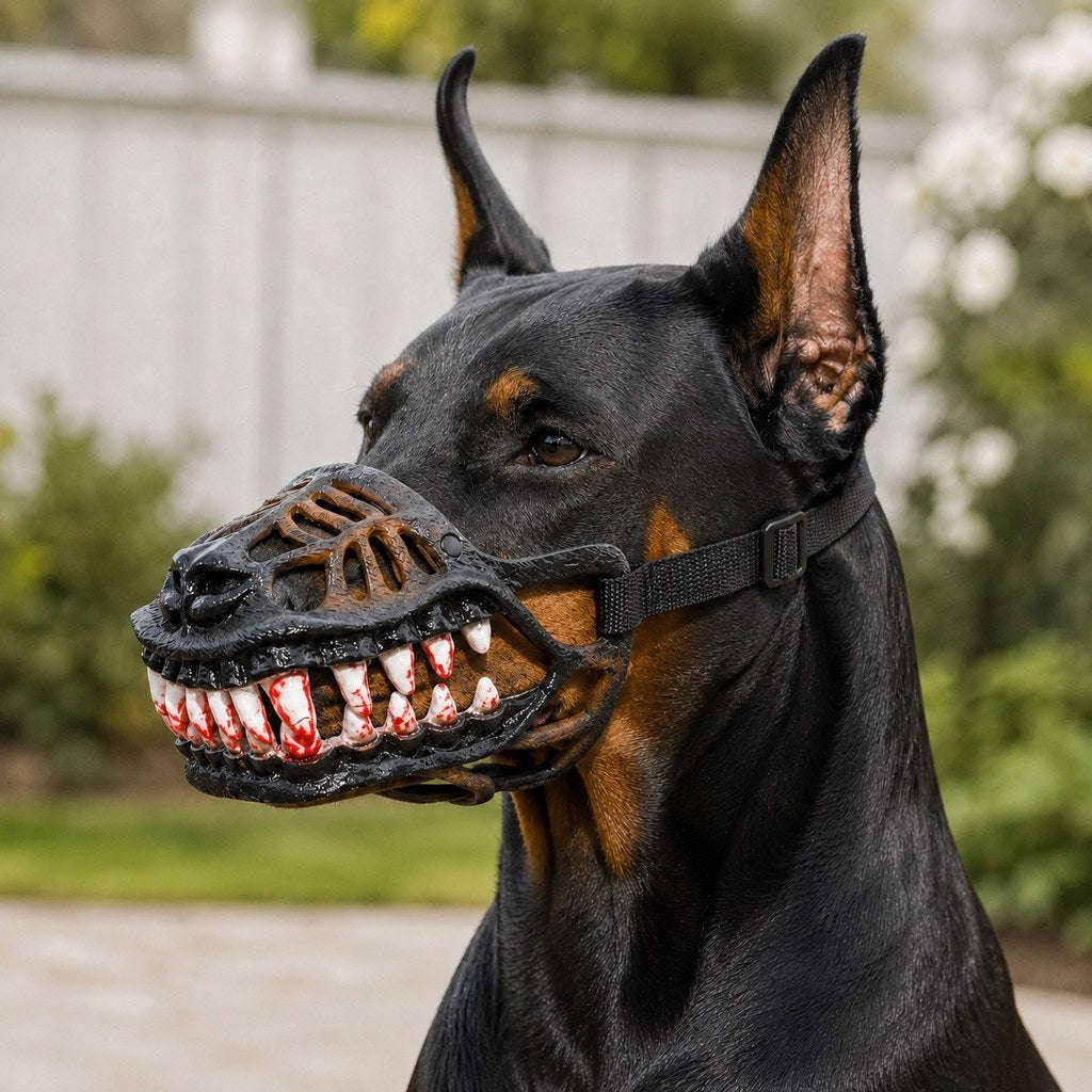 Dog Muzzle Silicone Open-Frame Monster Teeth