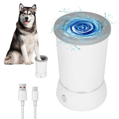 Dog Paw Cleaner Rotating Silicone Brushes Rechargeable & Quiet