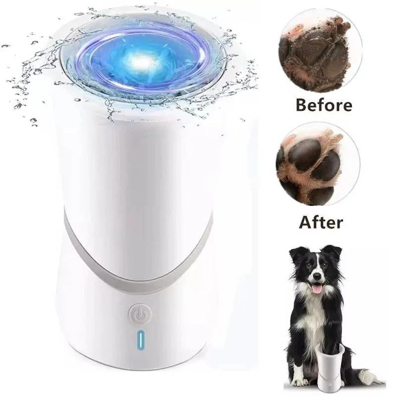 Dog Paw Cleaner Rotating Silicone Brushes Rechargeable & Quiet