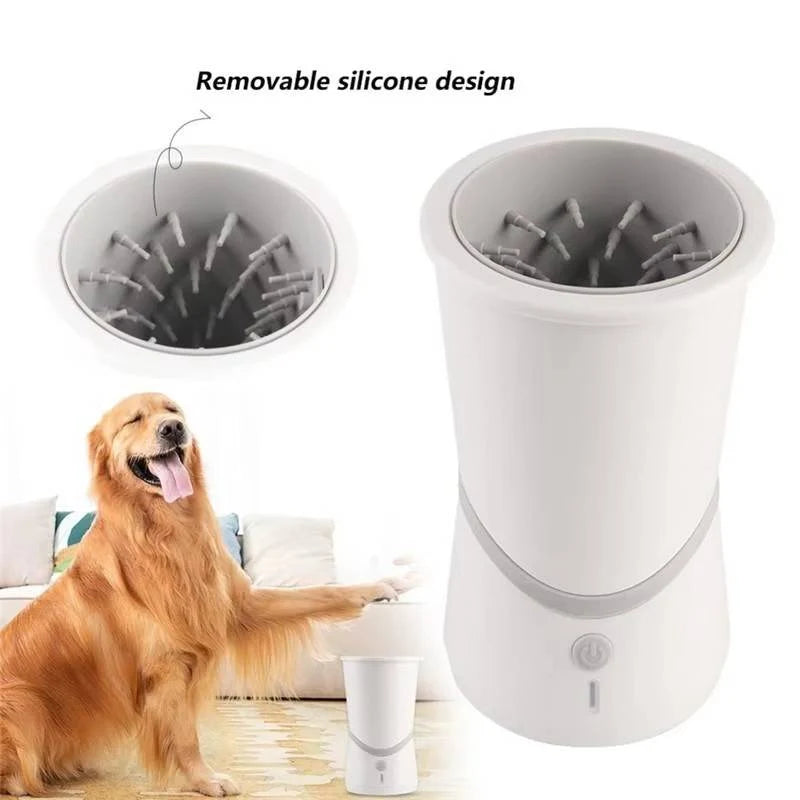 Dog Paw Cleaner Rotating Silicone Brushes Rechargeable & Quiet