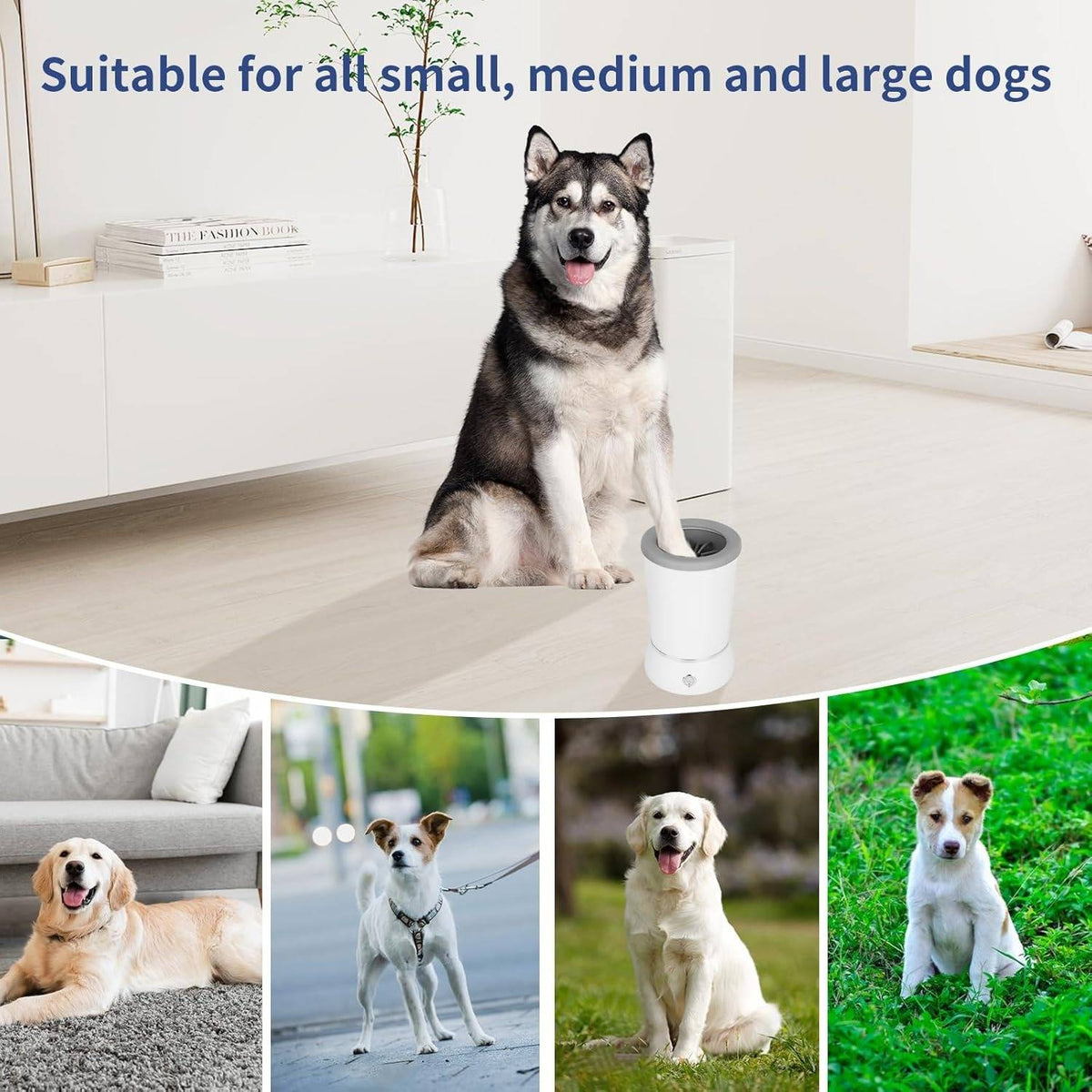 Dog Paw Cleaner Rotating Silicone Brushes Rechargeable & Quiet